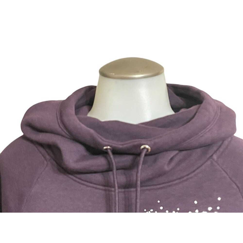 Nike Women's Sportswear Rally Metallic Funnel Neck Hoodie Size M - Picture 10 of 10